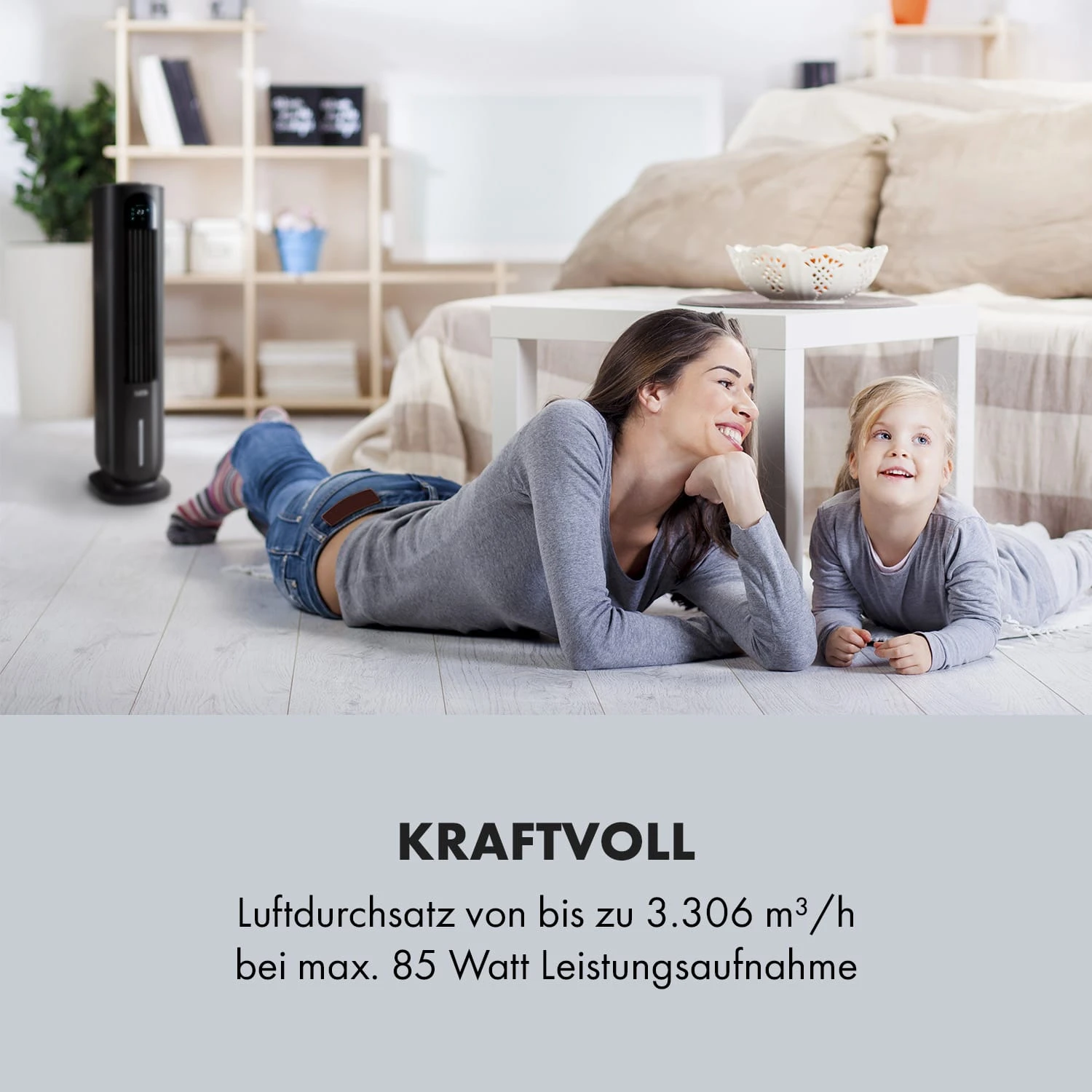 Polar Tower Smart Ventilator Luftkühler 7L 85W Fernbedienung Eispack 4 Polar Tower Smart Ventilator Luftkühler 7L 85W Fernbedienung Eispack – Bild 4