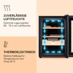 Klarstein El Presidente 37 Zigarren-Humidor 37L 2 Einschübe 1 Fach Zedernholz -Klarstein 10036101 de 0004 logo