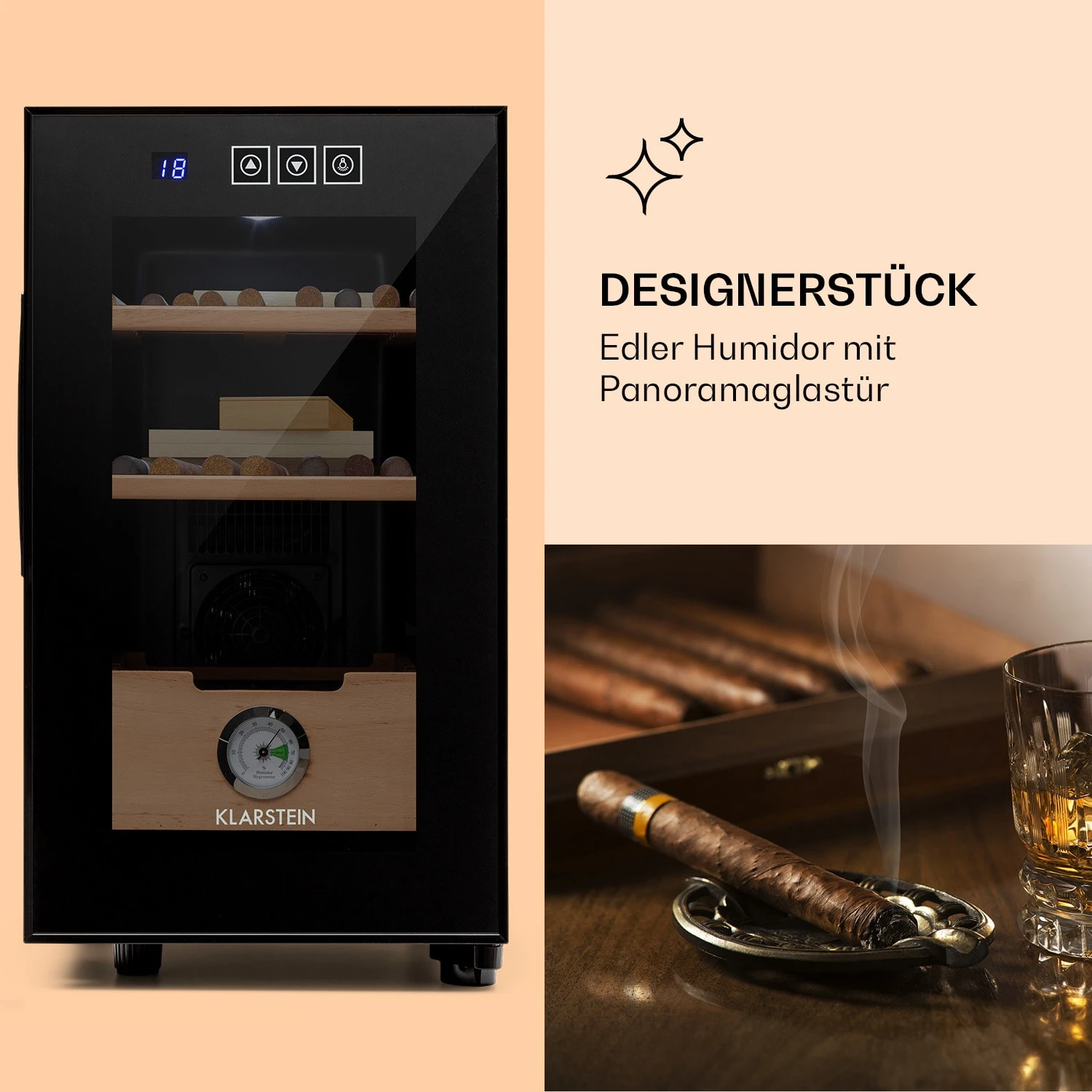 El Presidente 23 Humidor 45 W Touch Buchenholz 23L LED 3 El Presidente 23 Humidor 45 W Touch Buchenholz 23L LED – Bild 3