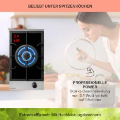 Alchemist Gaskochfeld 1 Wokbrenner Glaskeramik -Klarstein 10036335 de 0003 usp