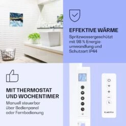 Wonderwall Air Art Smart Infrarotheizung Blauer Marmor 60x60cm 350W -Klarstein 10037828 de 0004 logo