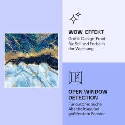 Wonderwall Air Art Smart Infrarotheizung Blauer Marmor 60x60cm 350W -Klarstein 10037828 de 0006 logo