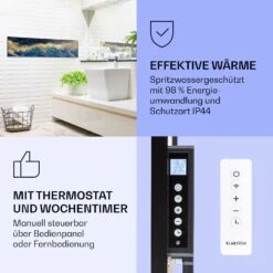 Wonderwall Air Art Smart Infrarotheizung Blauer Marmor 120x30cm 350W -Klarstein 10037849 de 0004 logo