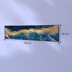 Wonderwall Air Art Smart Infrarotheizung Blauer Marmor 120x30cm 350W -Klarstein 10037849 yy 0007 logo