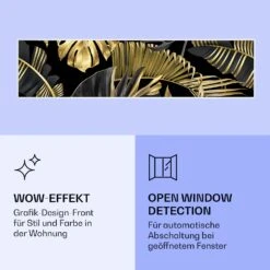 Wonderwall Air Art Smart Infrarotheizung Schwarze Blume 120x30cm 350W -Klarstein 10037852 de 0006 logo