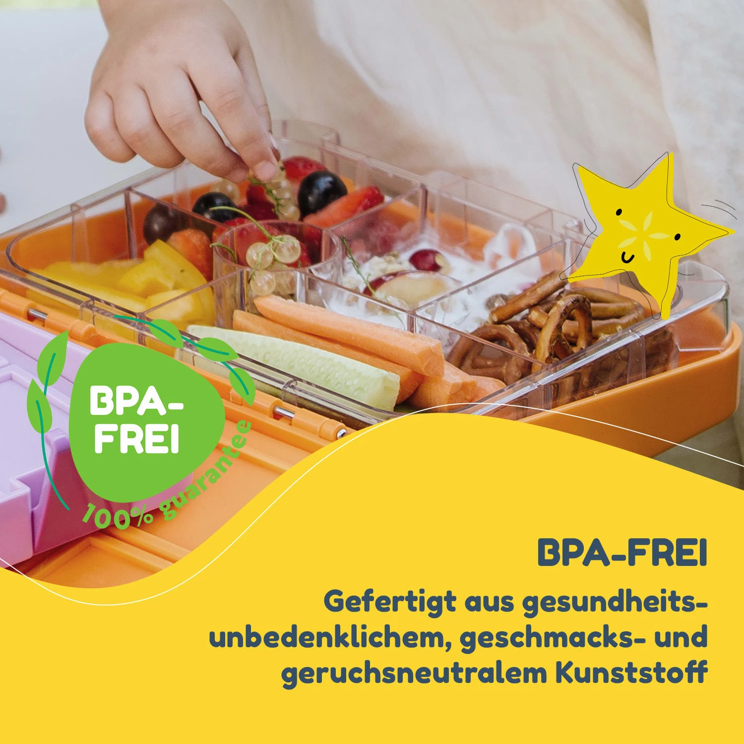 Schmatzfatz Junior Lunchbox 6 Fächer 21,3 X 15 X 4,5 Cm (BxHxT) 2 Schmatzfatz Junior Lunchbox 6 Fächer 21,3 X 15 X 4,5 Cm (BxHxT) – Bild 2