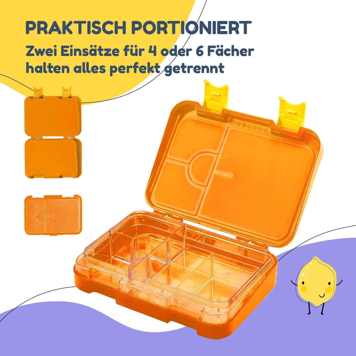 Schmatzfatz Junior Lunchbox 6 Fächer 21,3 X 15 X 4,5 Cm (BxHxT) 4 Schmatzfatz Junior Lunchbox 6 Fächer 21,3 X 15 X 4,5 Cm (BxHxT) – Bild 4