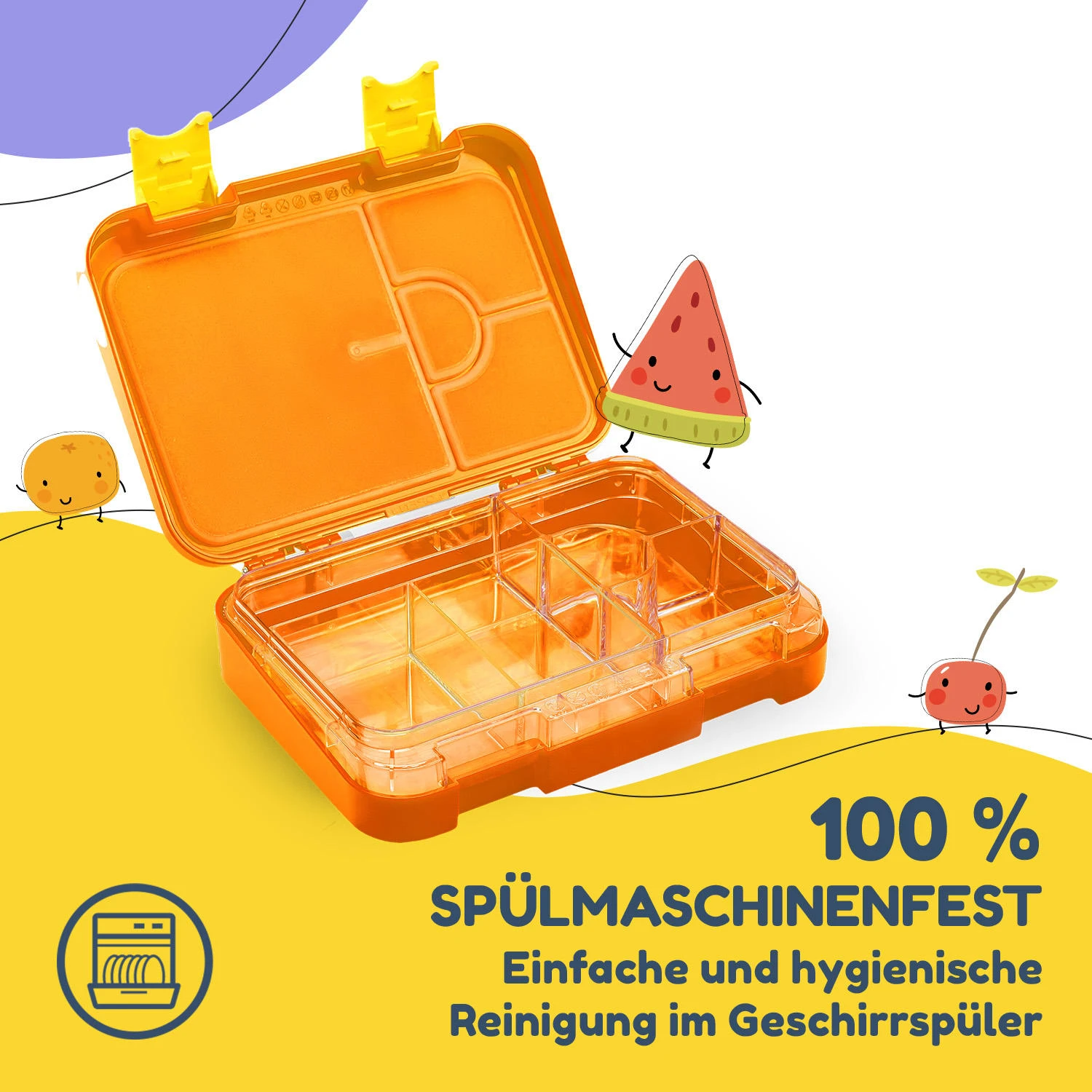 Schmatzfatz Junior Lunchbox 6 Fächer 21,3 X 15 X 4,5 Cm (BxHxT) 5 Schmatzfatz Junior Lunchbox 6 Fächer 21,3 X 15 X 4,5 Cm (BxHxT) – Bild 5