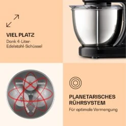 Bella Mini Rührmaschine 1200 W 6 Stufen 4 Liter Edelstahl Pulsfunktion 9 Bella Mini Rührmaschine 1200 W 6 Stufen 4 Liter Edelstahl Pulsfunktion -Klarstein 10037980 de 0004 logo