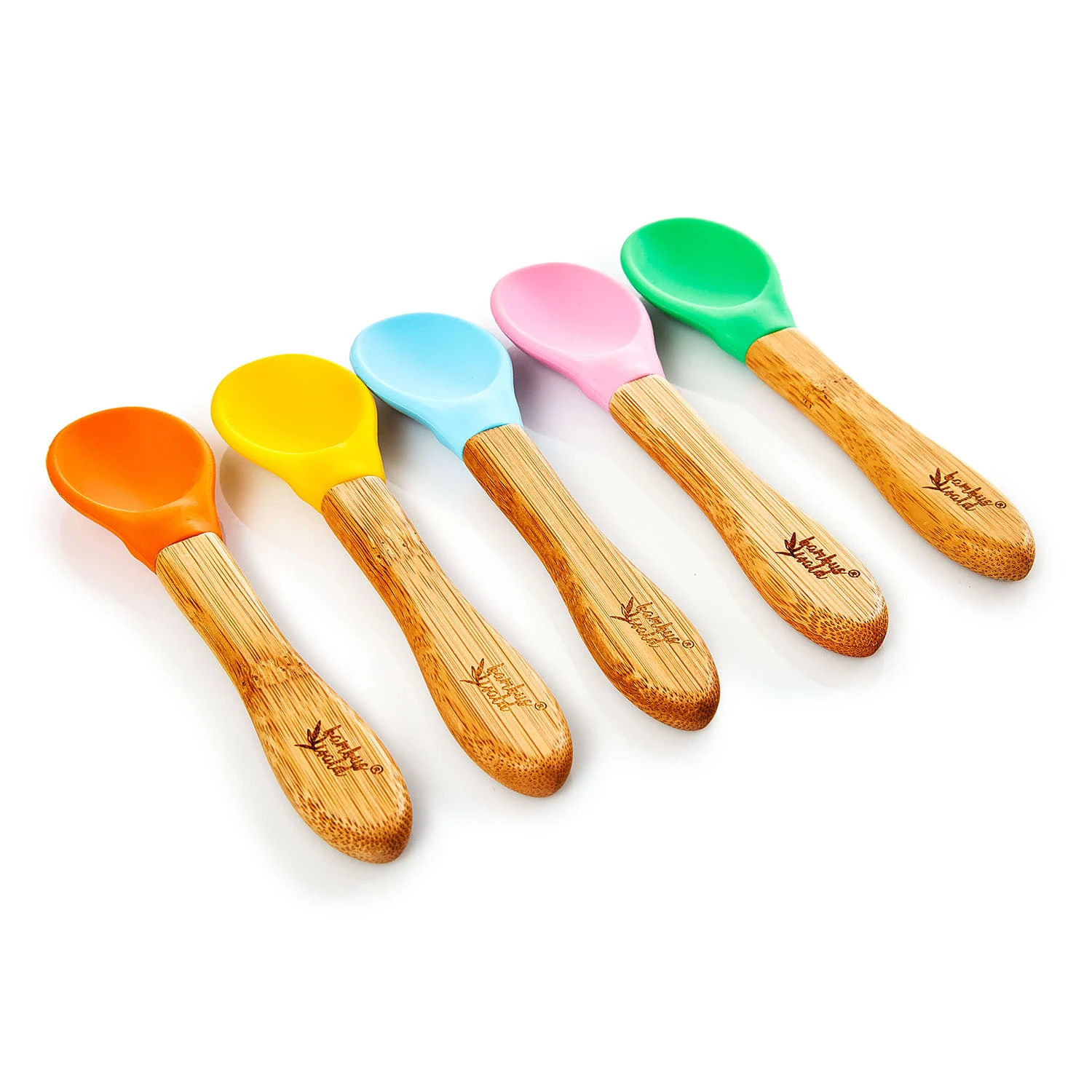 5er-Set Kinderlöffel Löffelstiel: Bambus Laffe: Silikon Bunt 5 5er-Set Kinderlöffel Löffelstiel: Bambus Laffe: Silikon Bunt – Bild 5