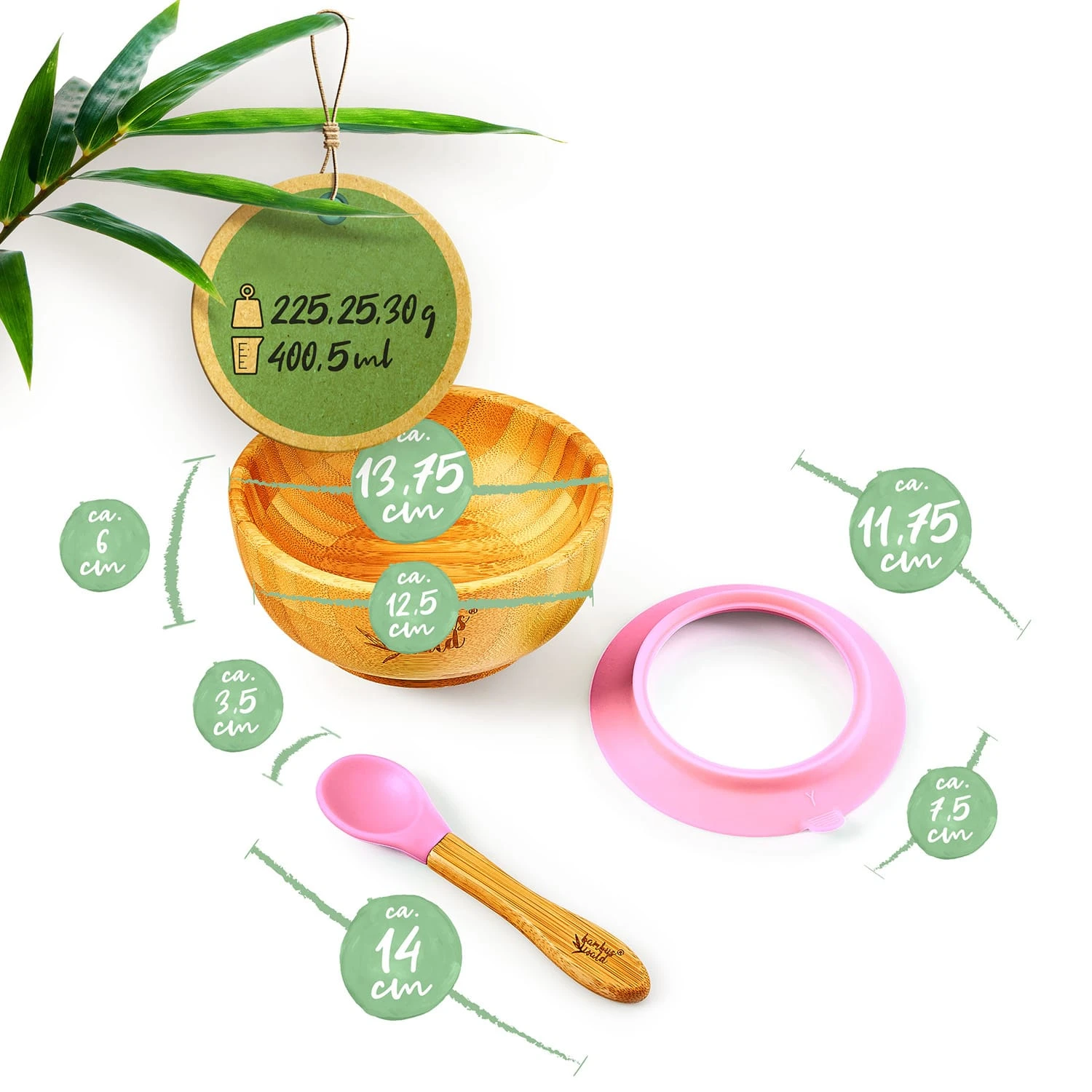 Kindergeschirr Mit Bambusschale Und Löffel 400 Ml Inkl. Saugnapf Ø: 13,7 Cm 6 Kindergeschirr Mit Bambusschale Und Löffel 400 Ml Inkl. Saugnapf Ø: 13,7 Cm – Bild 6