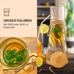 Glaskaraffe Mit Bambusdeckel Borosilikatglas Hitzebeständig -Klarstein 10038230 de 0003 logo