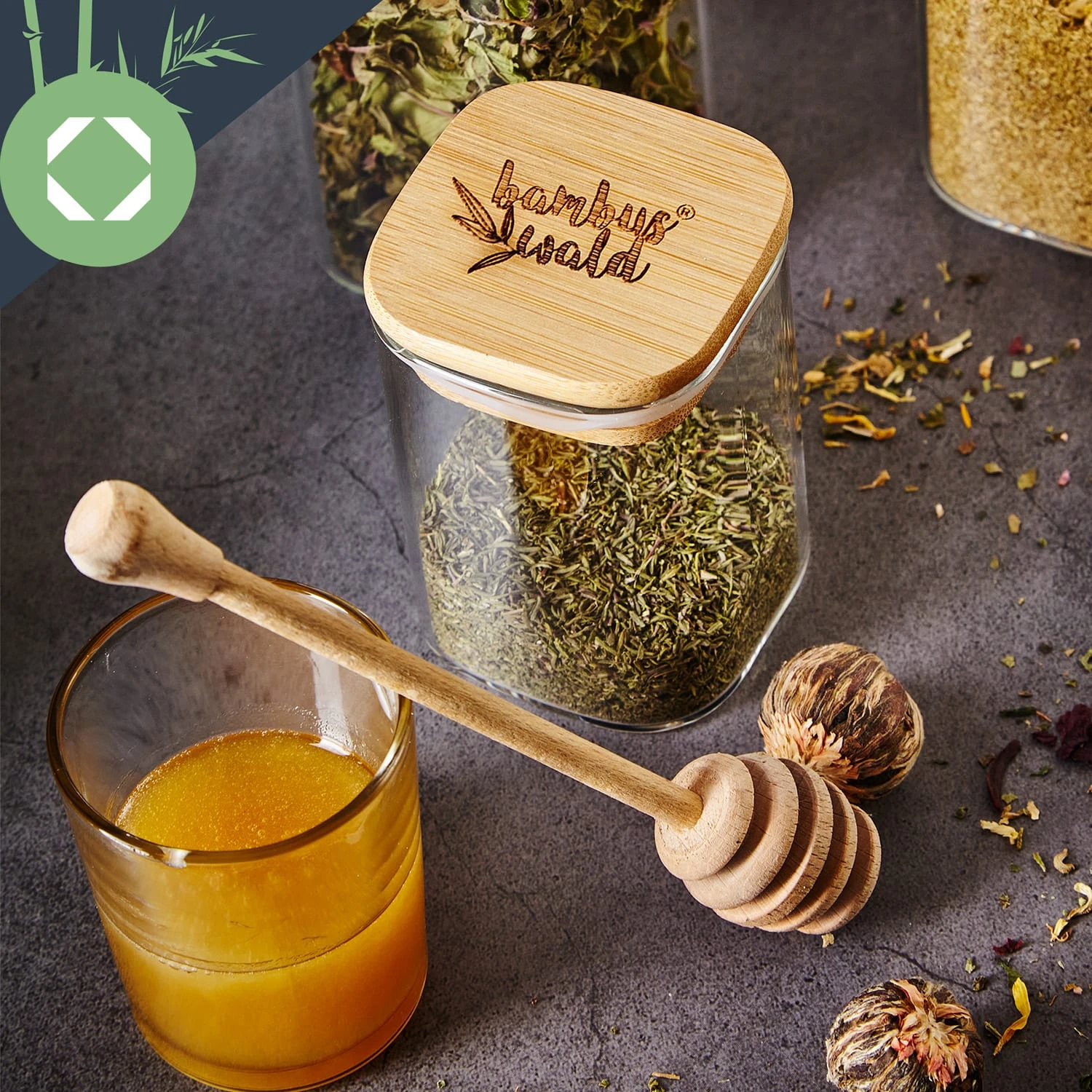 Eckiges Glas Mit Bambusdeckel Luftdicht Mit Silikonring 10x20,5x10 Cm 3x 1500 Ml 6 Eckiges Glas Mit Bambusdeckel Luftdicht Mit Silikonring 10x20,5x10 Cm 3x 1500 Ml – Bild 6