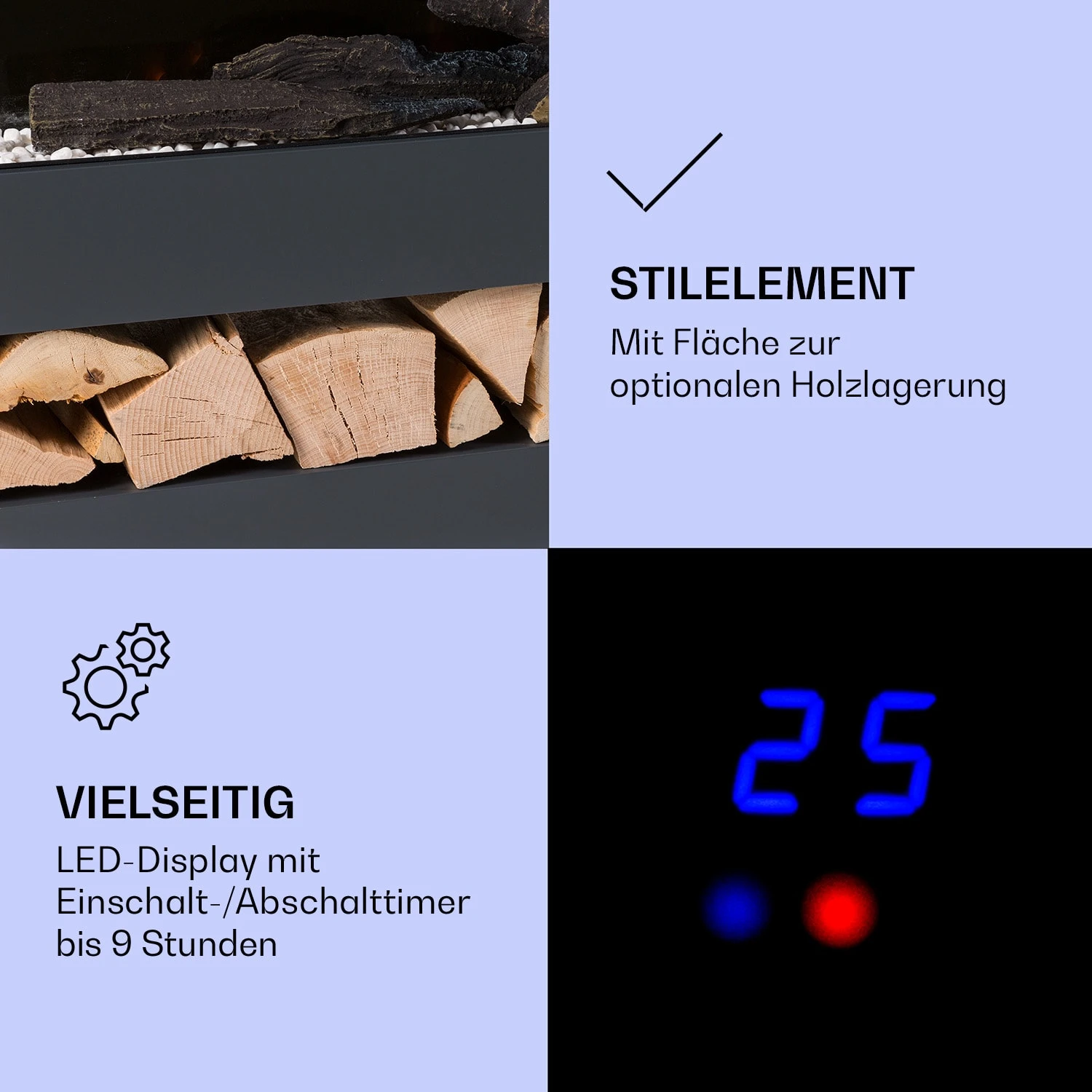 Studio Light & Fire 3 Smart Kamin 1000/2000W MDF WiFi-Steuerung 4 Studio Light & Fire 3 Smart Kamin 1000/2000W MDF WiFi-Steuerung – Bild 4