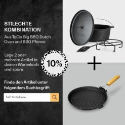 Galloway Dutch Oven 12.0 BBQ-Topf Gusseisen Größe XL / 12 Qt -Klarstein 10038583 de 0007 usp