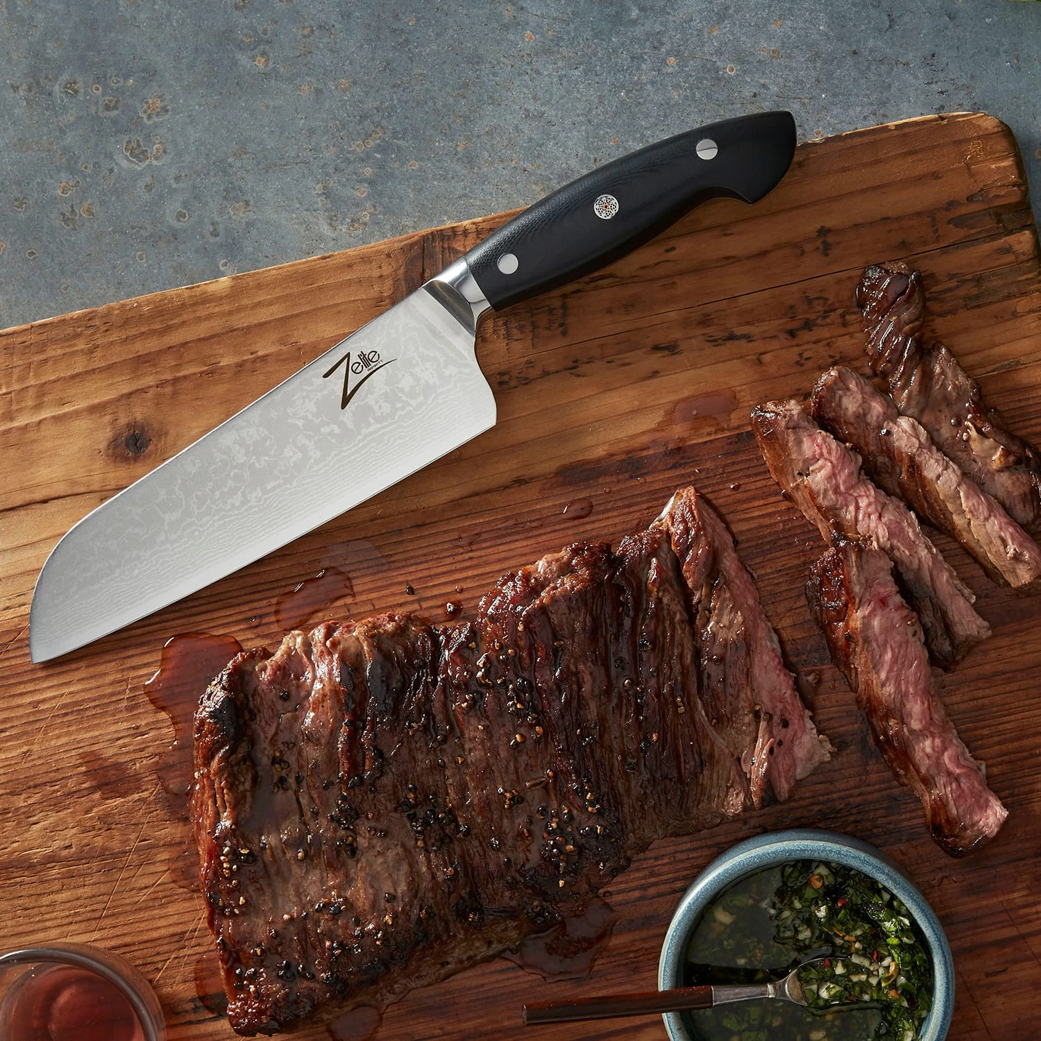 Executive-Plus Serie 7" Santokumesser 61 HRC Damaszenerstahl 5 Executive-Plus Serie 7" Santokumesser 61 HRC Damaszenerstahl – Bild 5