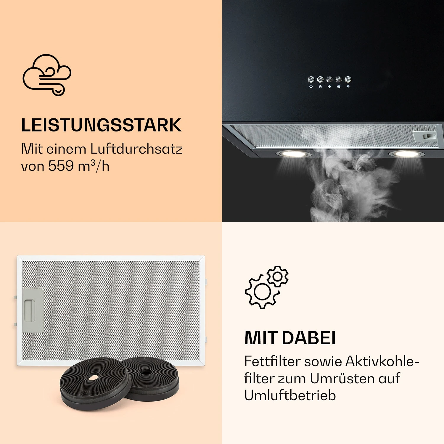 Monumenta Wandabzugshaube Aluminium 559m³/h LED EEK B 3 Monumenta Wandabzugshaube Aluminium 559m³/h LED EEK B – Bild 3