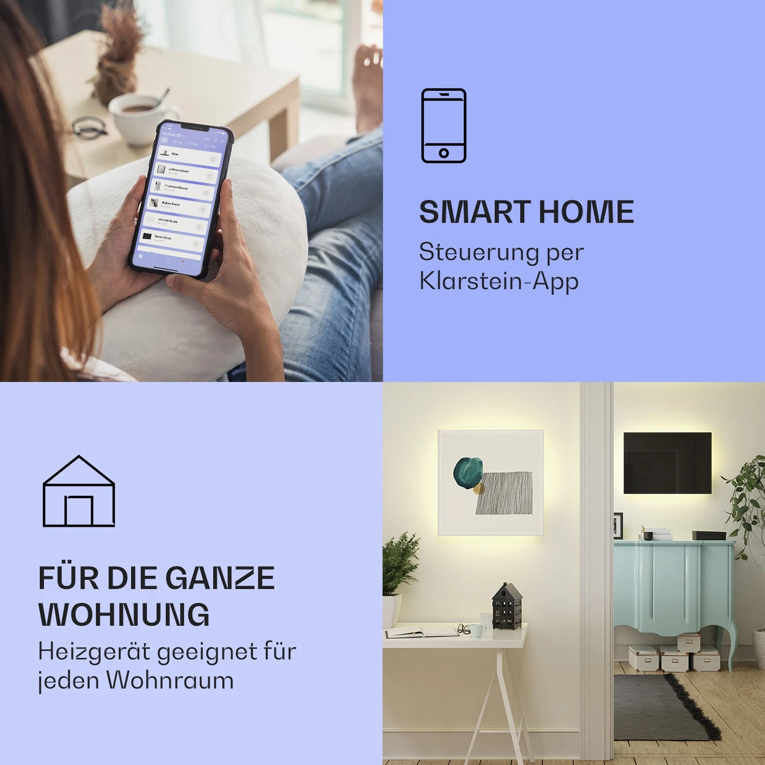 Mojave 750 Smart 2-in-1 Heizgerät Infrarot Konvektor 85x60cm 750W RGB-Licht 2 Mojave 750 Smart 2-in-1 Heizgerät Infrarot Konvektor 85x60cm 750W RGB-Licht – Bild 2