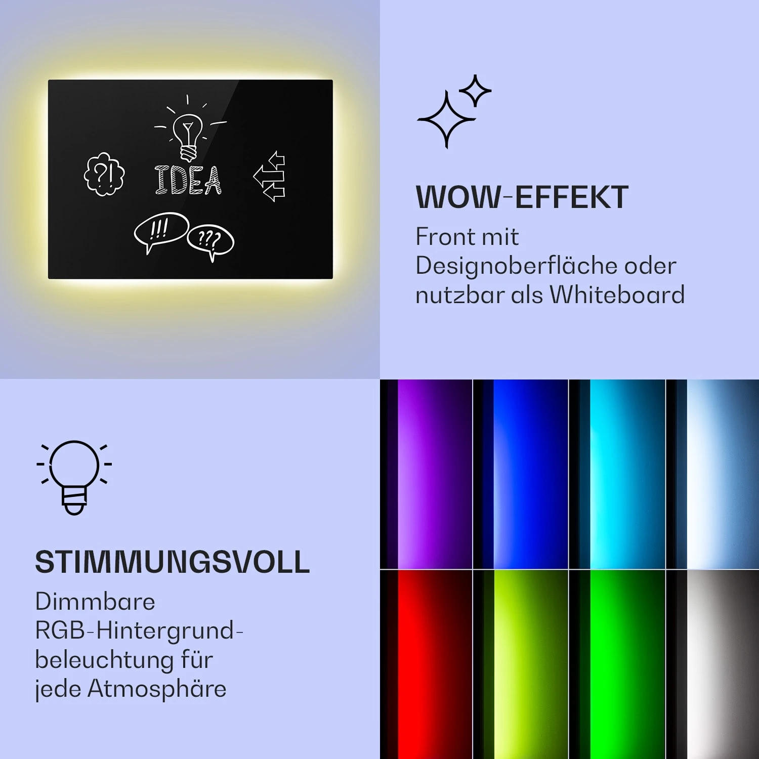 Mojave 750 Smart 2-in-1 Heizgerät Infrarot Konvektor 85x60cm 750W RGB-Licht 3 Mojave 750 Smart 2-in-1 Heizgerät Infrarot Konvektor 85x60cm 750W RGB-Licht – Bild 3