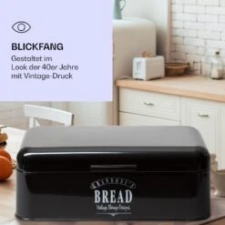 Delaware Brotkasten Metall 42 X 16 X 24,5 Cm Klappdeckel Lüftungslöcher -Klarstein 10039909 de 0004 logo