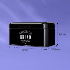 Delaware Brotkasten Metall 30 X 16 X 20,5 Cm Klappdeckel Lüftungslöcher -Klarstein 10039910 yy 0006 dimensions