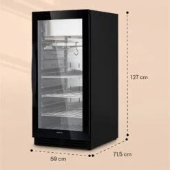 Steakhouse Pro 233 Onyx Fleischreifeschrank 1 Zone 233 L 1-25°C Touch Panorama -Klarstein 10039936 yy 0008 dimensions