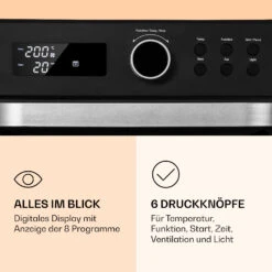 Prime Air Heißluftfritteuse 1500W 23l Timer 8 Programme 10 Prime Air Heißluftfritteuse 1500W 23l Timer 8 Programme -Klarstein 10040025 de 0004 logo