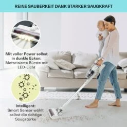 LARMA Staubsauger Kabellos Beutellos Akku 45 Min Laufzeit Max. LED -Klarstein 10040033 de 0004 logo