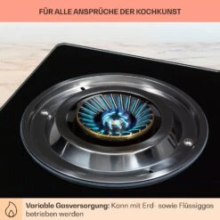 Barzona 2 Campingkocher 2 Brenner 3,4 KW & 4,3 KW Glasplatte Edelstahl -Klarstein 10040043 de 0005 usp