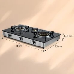 Barzona 3 Campingkocher 3 Brenner 3,4 / 0,75 / 4,3 KW Glas Edelstahl -Klarstein 10040046 yy 0011 dimensions