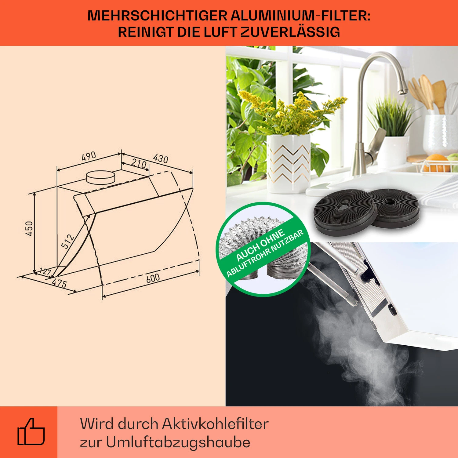 Clara 60 Dunstabzugshaube Glas 509 M³/h Touch Ambiente-Licht 5 Clara 60 Dunstabzugshaube Glas 509 M³/h Touch Ambiente-Licht – Bild 5