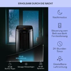 New Breeze 9 Mobile Klimaanlage 4-in-1 9.000 BTU / 2,6 KW EEK A Bodenrollen Timer -Klarstein 10040154 de 0004 usp