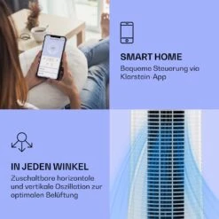 Skyscraper Ice Smart 4-in-1 Luftkühler & Ventilator WiFi 210m³/h Fernbedienung 10 Skyscraper Ice Smart 4-in-1 Luftkühler & Ventilator WiFi 210m³/h Fernbedienung -Klarstein 10040207 de 0003 logo