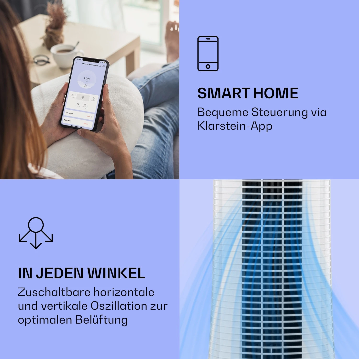 Skyscraper Ice Smart 4-in-1 Luftkühler & Ventilator WiFi 210m³/h Fernbedienung 3 Skyscraper Ice Smart 4-in-1 Luftkühler & Ventilator WiFi 210m³/h Fernbedienung – Bild 3