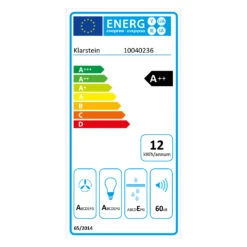 Aurora 90 Smart Dunstabzugshaube 550 M³/h 90cm Kopffrei Ambiente-Licht EEC A++ 15 Aurora 90 Smart Dunstabzugshaube 550 M³/h 90cm Kopffrei Ambiente-Licht EEC A++ -Klarstein 10040236 energy label