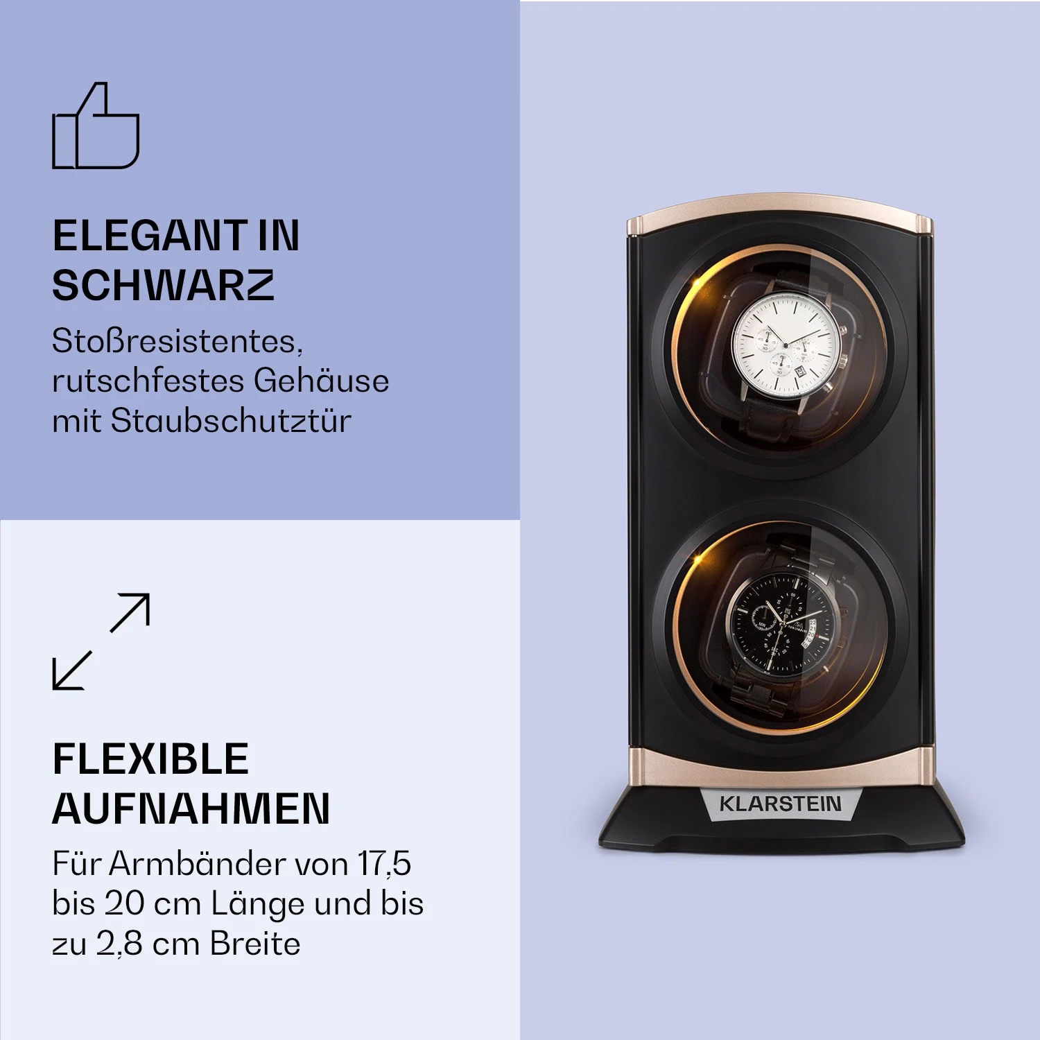 St. Gallen Premium Uhrenbeweger 2 Uhren 4 Geschwindigkeiten 5 St. Gallen Premium Uhrenbeweger 2 Uhren 4 Geschwindigkeiten – Bild 5