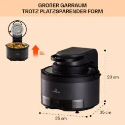 Vendure Heißluftfritteuse Mit Dampffunktion 1250W 5 Liter 6 Programme 13 Vendure Heißluftfritteuse Mit Dampffunktion 1250W 5 Liter 6 Programme -Klarstein 10040278 de 0007 usp