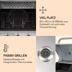 Lucifer 3 Gasgrill 3 X 3,6 KW Brenner 60x45cm Grill Edelstahl Mobil 11 Lucifer 3 Gasgrill 3 X 3,6 KW Brenner 60x45cm Grill Edelstahl Mobil -Klarstein 10040280 de 0004 logo