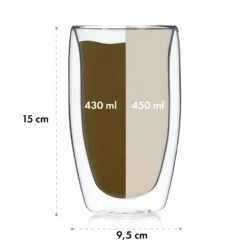 Glaswerk Carajillo Doppelwandige Thermogläser 450 Ml Handgemacht Borosilikatglas 13 Glaswerk Carajillo Doppelwandige Thermogläser 450 Ml Handgemacht Borosilikatglas -Klarstein 10040320 yy 0007 dimensions