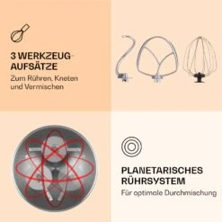 Renata Rossa Küchenmaschine 3-in-1 2000W 2,7PS 5Ltr Edelstahl BPA-frei -Klarstein 10040500 de 0004 logo