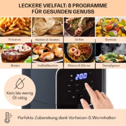 Crisp-Pro Heißluftfritteuse Air Fryer 1400W 3,5 Ltr 8 Programme Timer -Klarstein 10040701 de 0003 logo