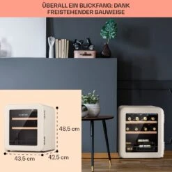 Vinetage 12 Getränkekühler Kühlschrank 48 Liter 4-22°C Retro-Design -Klarstein 10040740 de 0006 logo