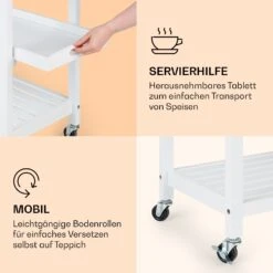 Vermont Servierwagen Küchenwagen 5 Etagen Holz Edelstahl Mobil 12 Vermont Servierwagen Küchenwagen 5 Etagen Holz Edelstahl Mobil -Klarstein 10041118 de 0006 logo