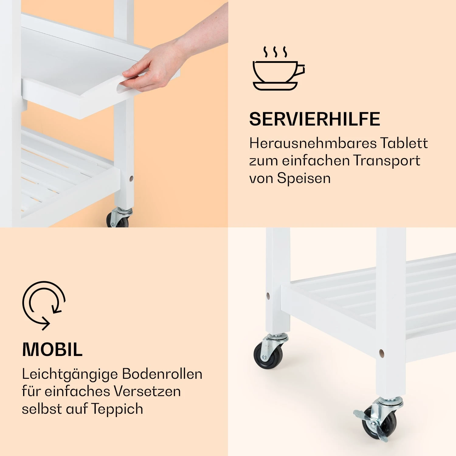 Vermont Servierwagen Küchenwagen 5 Etagen Holz Edelstahl Mobil 6 Vermont Servierwagen Küchenwagen 5 Etagen Holz Edelstahl Mobil – Bild 6