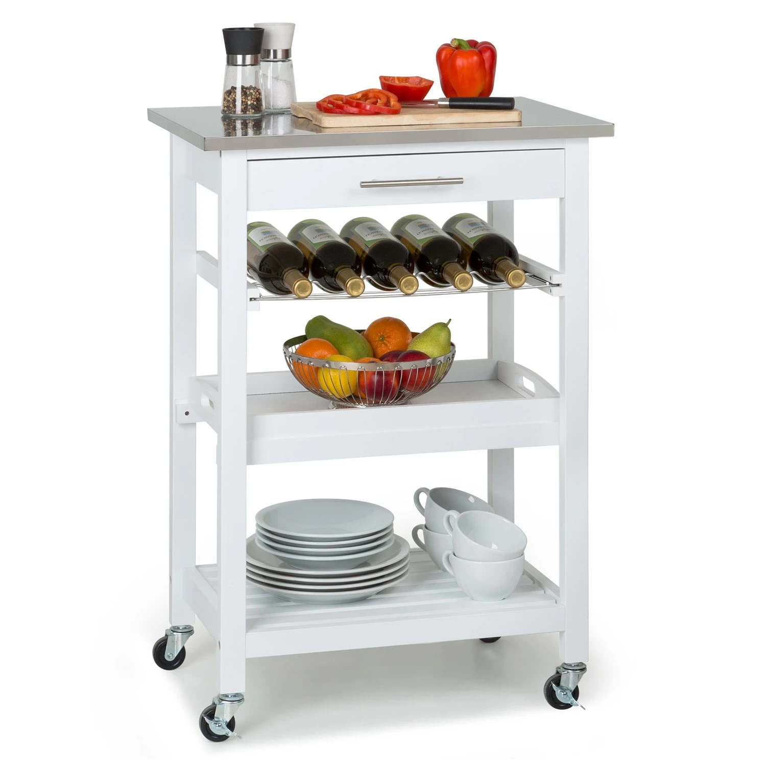 Vermont Servierwagen Küchenwagen 5 Etagen Holz Edelstahl Mobil 1 Vermont Servierwagen Küchenwagen 5 Etagen Holz Edelstahl Mobil