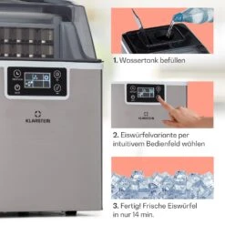Chios Eiswürfelmaschine 20 Kg/24 H Auto-Clean 3,2-Liter Wassertank 10 Chios Eiswürfelmaschine 20 Kg/24 H Auto-Clean 3,2-Liter Wassertank -Klarstein 10041143 de 0004 logo