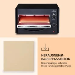Arezzo Pizza-Ofen Herausnehmbarer Pizza-Stein Stahlgehäuse 1770 W 160 - 400 °C -Klarstein 10041186 de 0005 logo