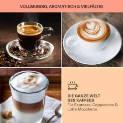 BellaVita Kaffeemaschine 3-in-1 1450 W 20 Bar Milchschäumer -Klarstein 10041240 de 0007 usp