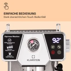 Libeica Espressomaschine 19 Bar Ca. 10 Tassen 1,8 Liter Milchschaum 10 Libeica Espressomaschine 19 Bar Ca. 10 Tassen 1,8 Liter Milchschaum -Klarstein 10041253 de 0003 logo