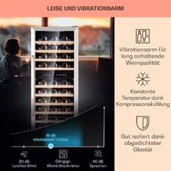 Vinamour 73 Duo Weinkühlschrank 2 Zonen 192 L/73 Flaschen 5-18°C Touch -Klarstein 10041314 de 0004 logo